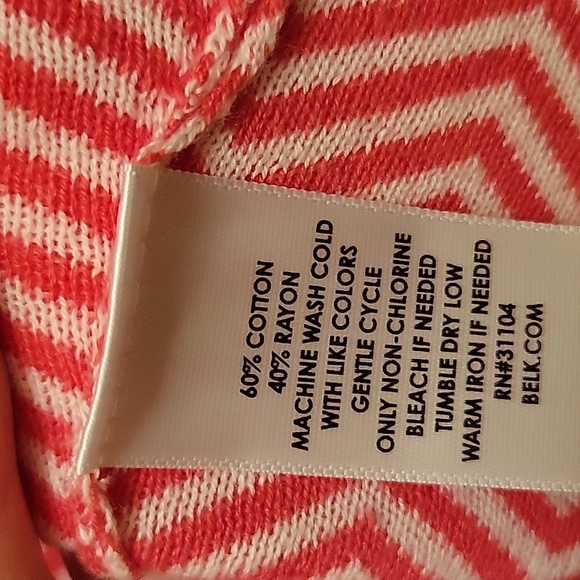 Kim Rogers | Coral Pink and White Chevron Print Cardigan in size S - Picture 9 of 12